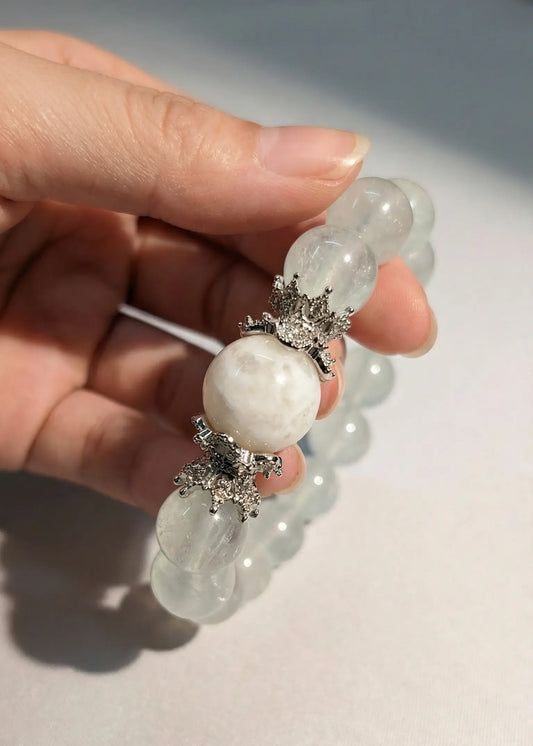 Fluorite & White Phantom Quartz Bracelet