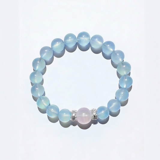 Rose Quartz with Aquamarine