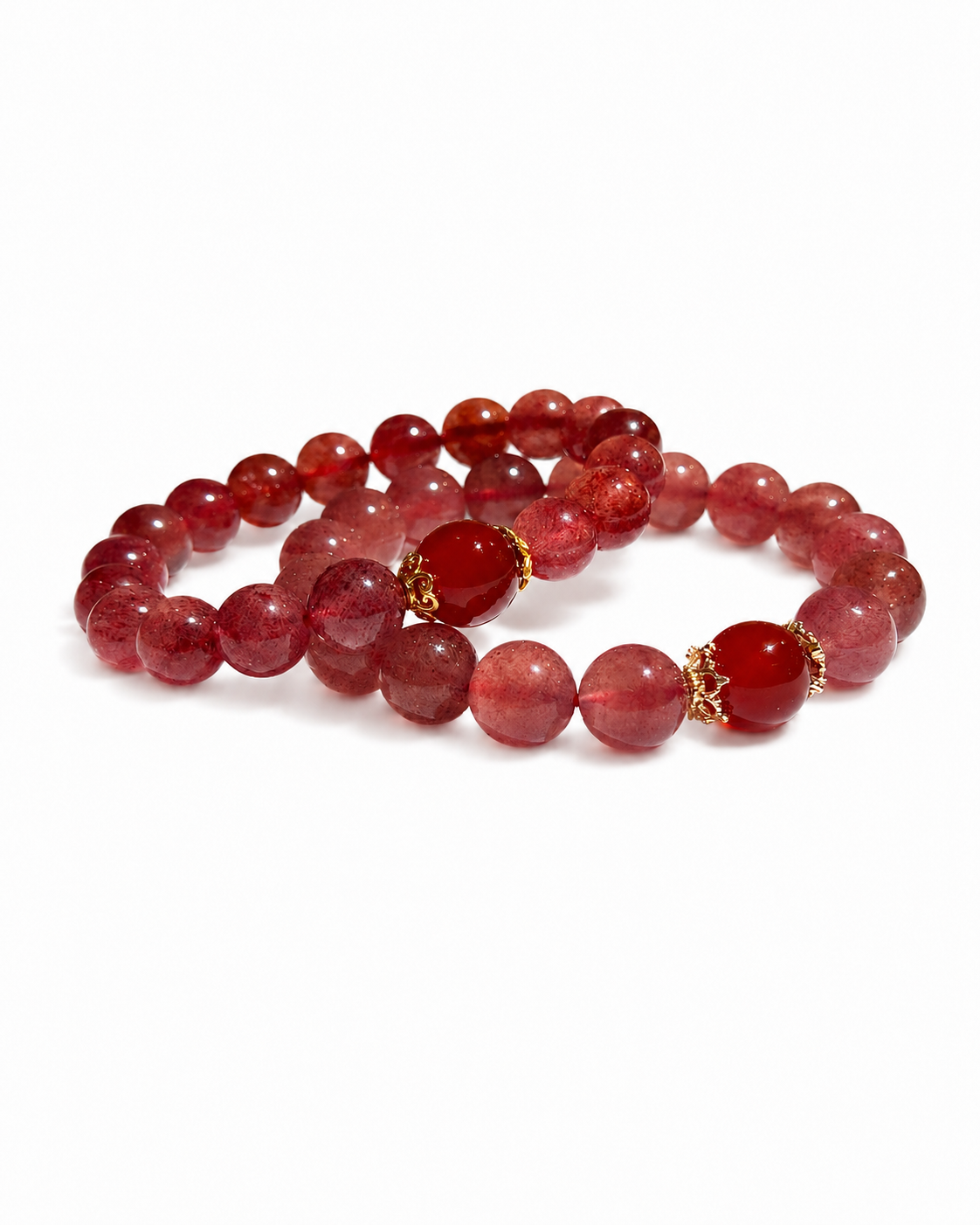 Strawberry Quartz × Red Agate (Set of 2)