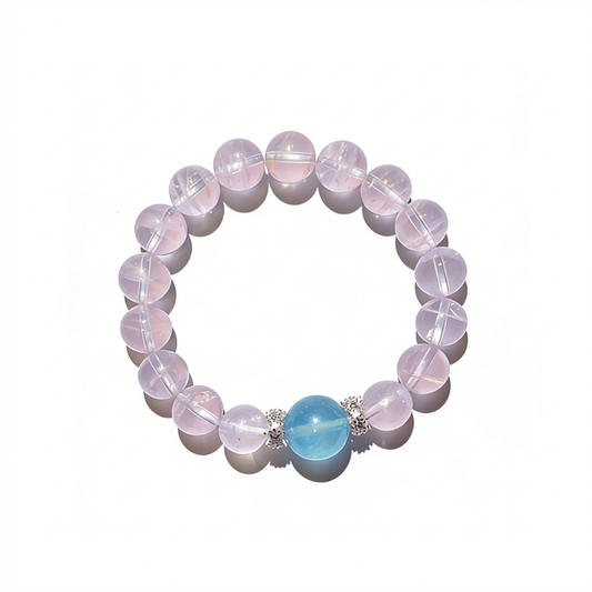 Rose Quartz with Aquamarine