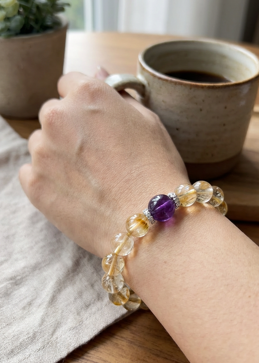 Citrine with Amethyst Bracelet