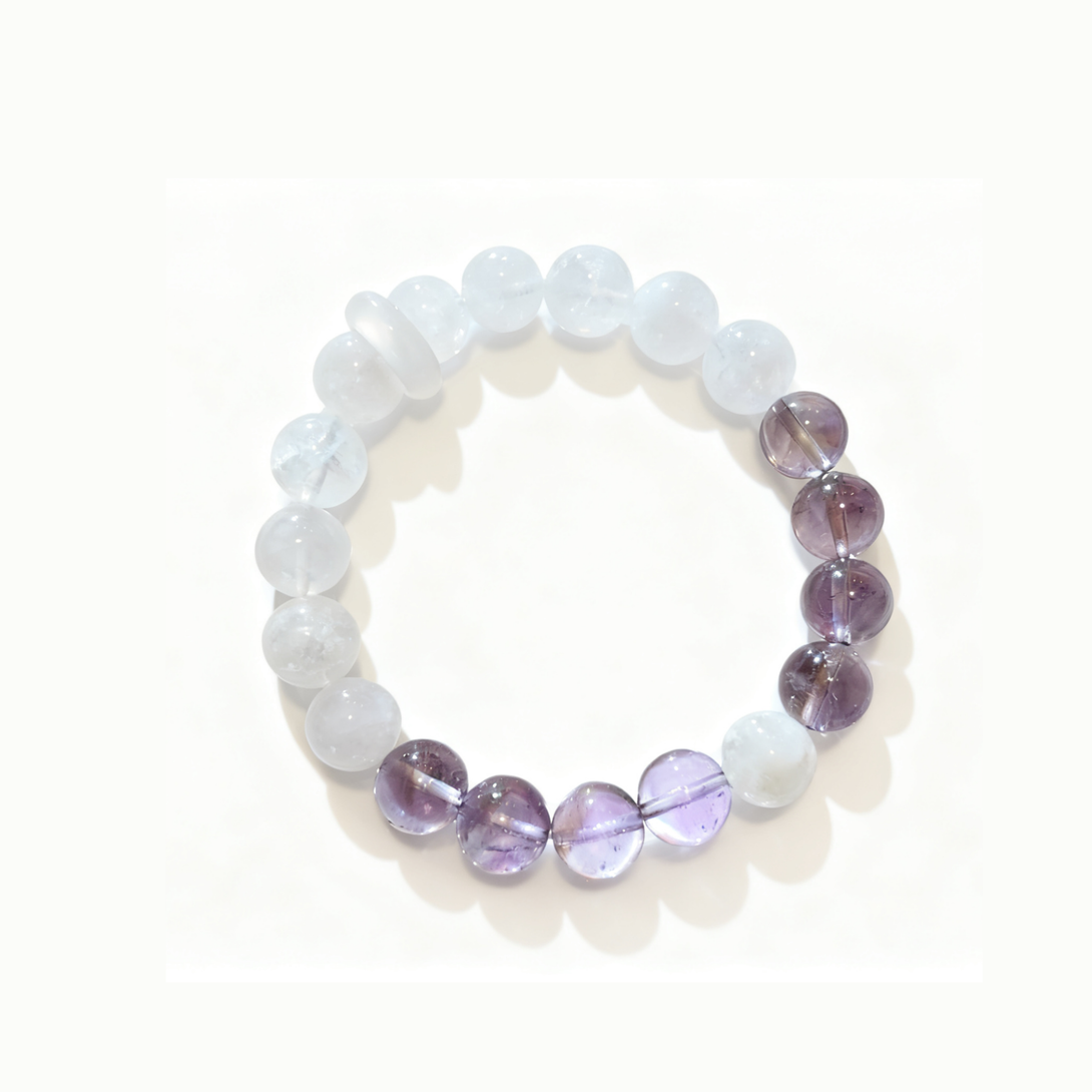 Amethyst and Phantom Quartz clarity and grounding bracelet Spiritual Clarity by IvyBleu