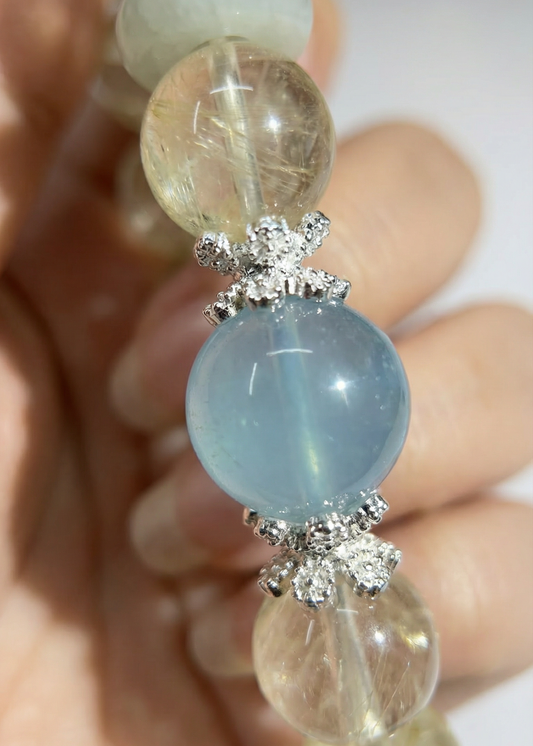 Premium Lemon Citrine with Aquamarine Bracelet