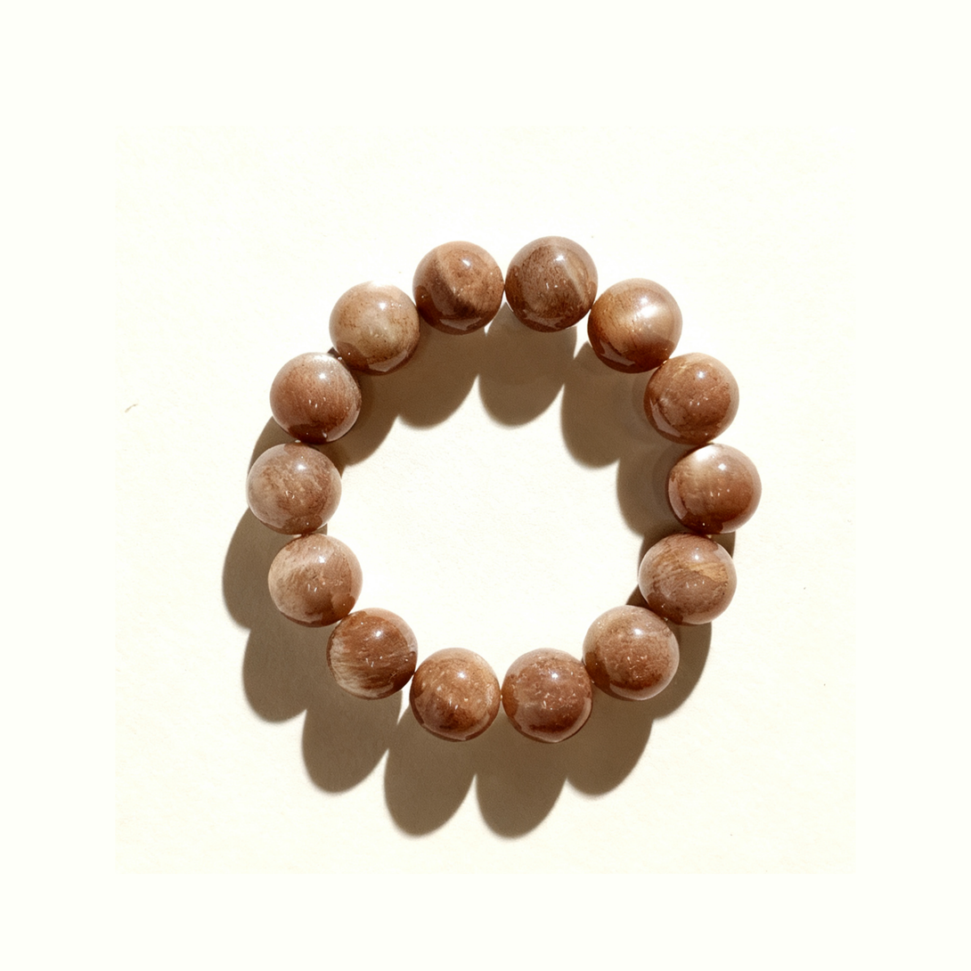 Sunstone confidence and joy bracelet in warm light handmade by IvyBleu