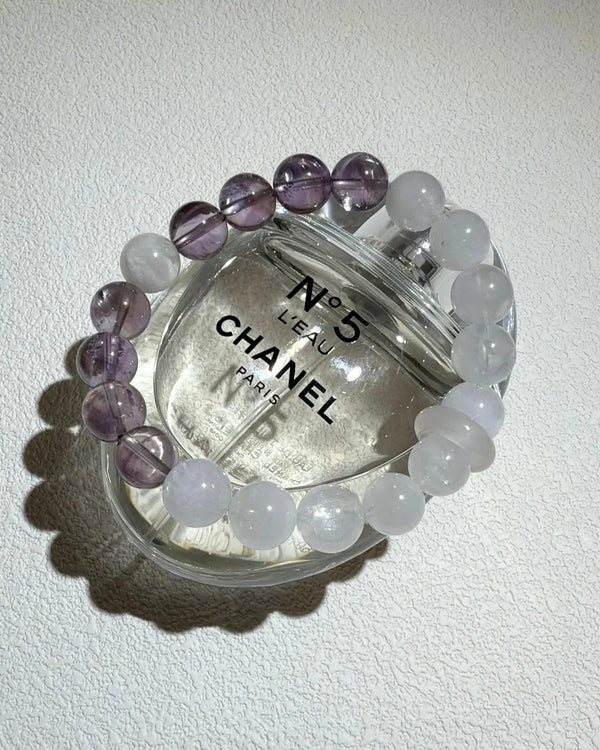 Amethyst & Phantom Quartz Bracelet  – 紫水晶和白幽灵