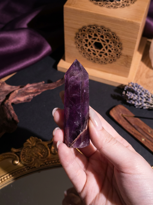 Natural Amethyst Hexagonal Tower