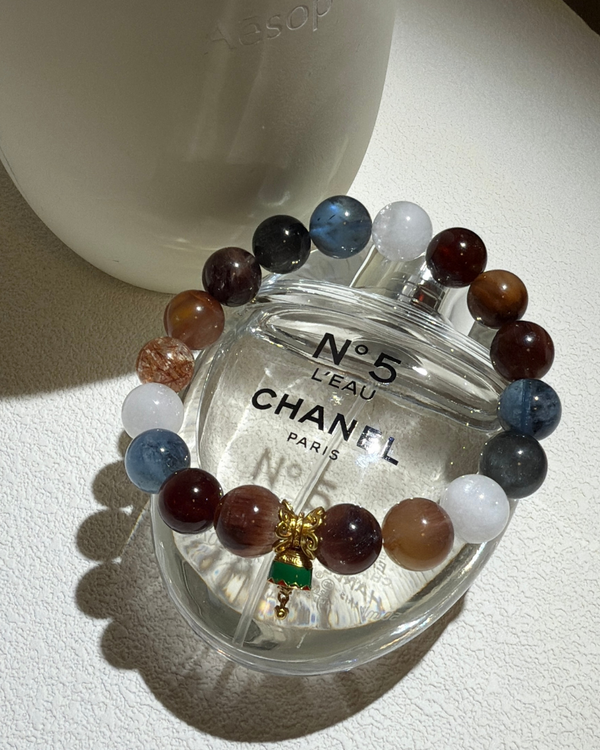 White Phantom · Aquamarine · Rutilated Wishlight Bracelet - 圣诞金运显化手链