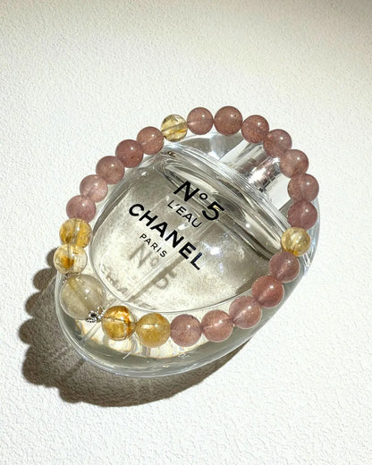 Citrine and Strawberry Quartz for love