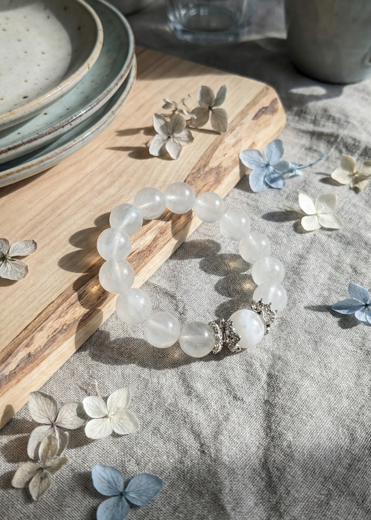 Fluorite & White Phantom Quartz Bracelet