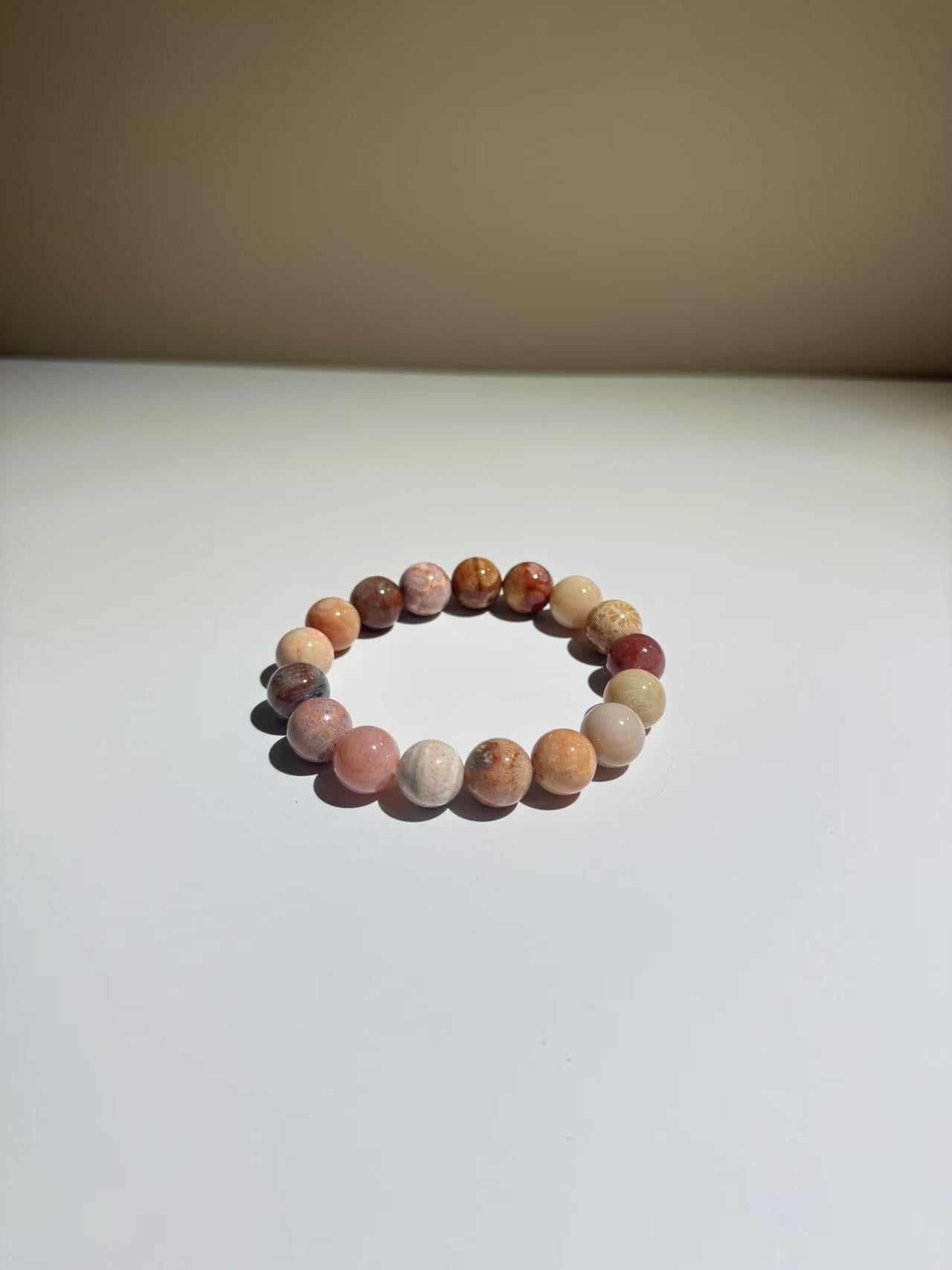 Fossil Coral Jade Bracelet