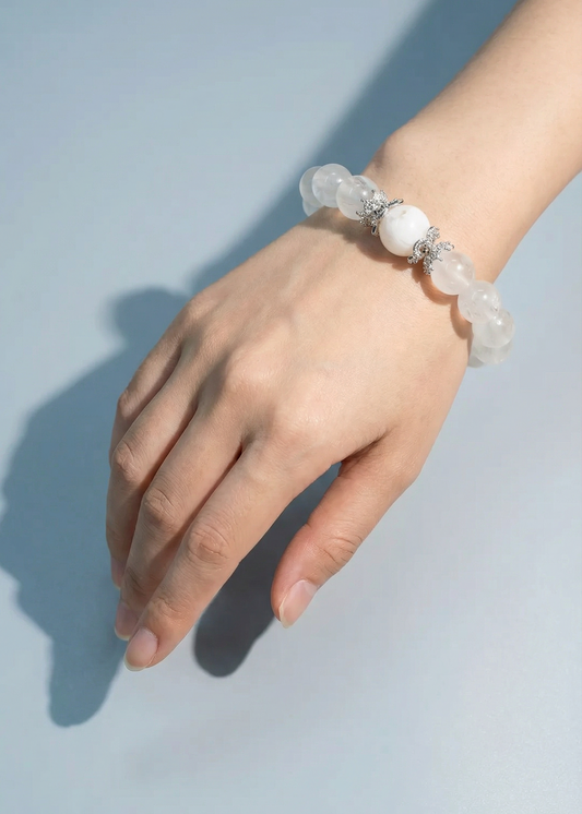 Fluorite & White Phantom Quartz Bracelet