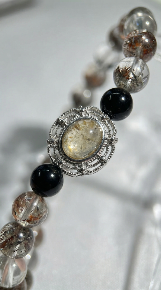 Green Phantom with Garden Quartz Bracelet