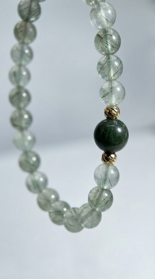 Green Rutilated Quartz Bracelet
