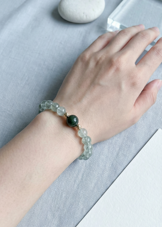 Green Rutilated Quartz Bracelet
