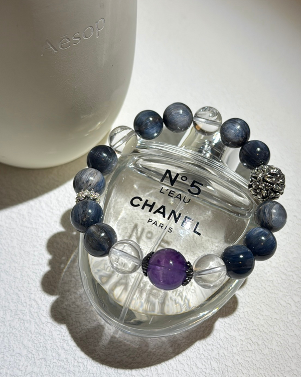 Kyanite · Clear Quartz · Amethyst Little Snow Spirit Bracelet- 冬灵小蓝莓手链