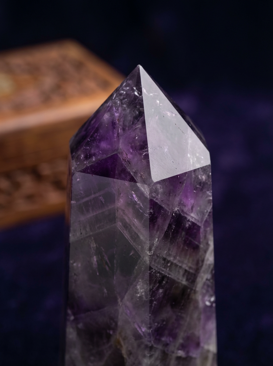 Natural Amethyst Hexagonal Tower