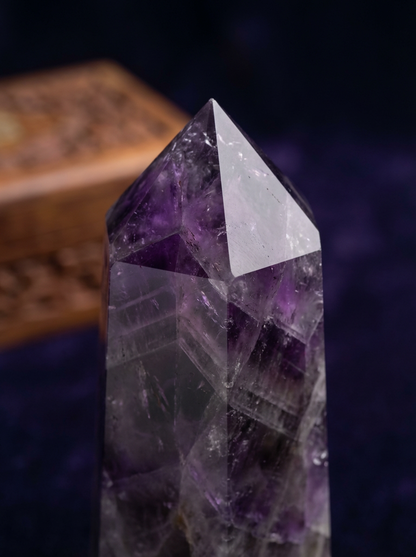 Natural Amethyst Hexagonal Tower