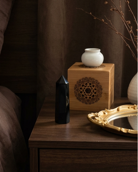 Natural Black Obsidian Hexagonal Tower