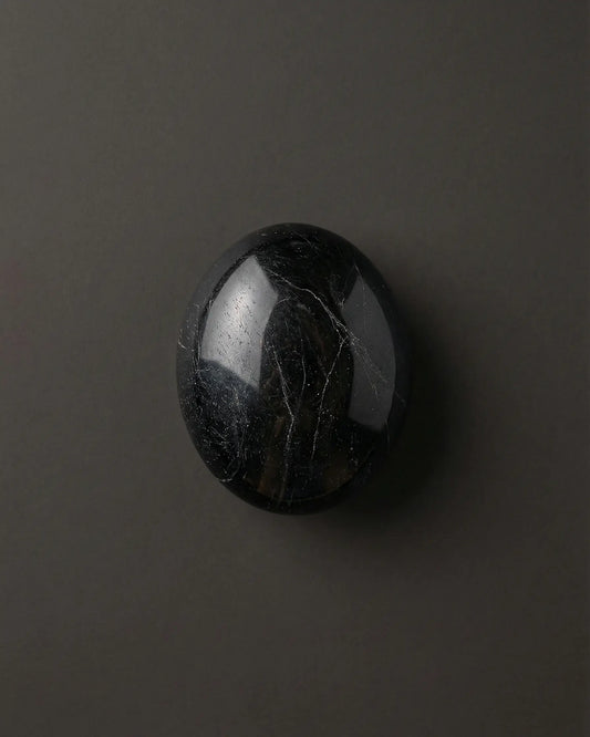 Natural Black Tourmaline Palm Stone
