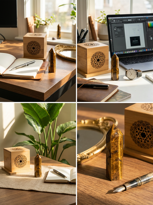 Natural Tiger’s Eye Hexagonal Tower