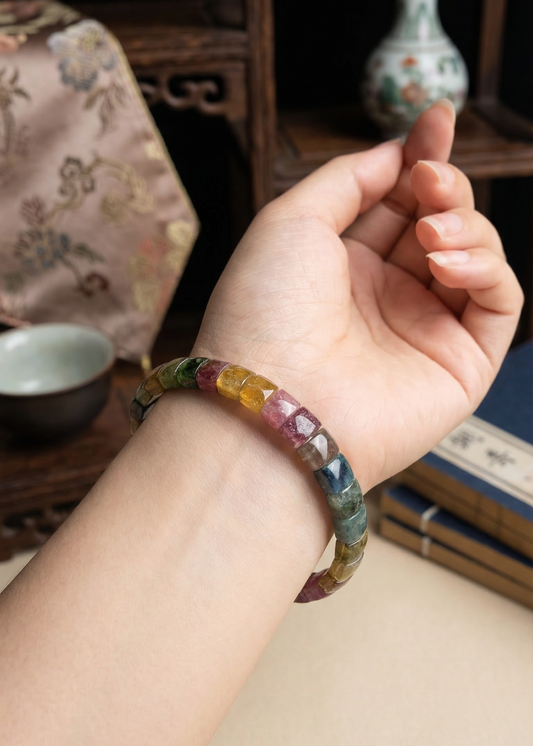 Rainbow Tourmaline Freeform Bracelet