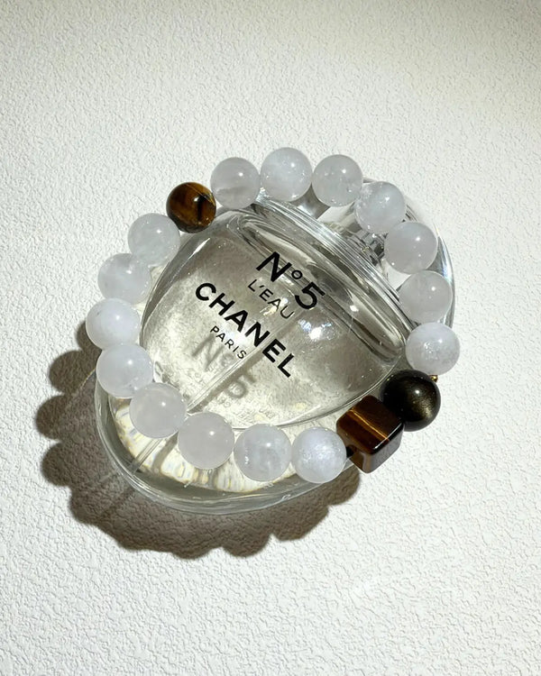 Tiger’s Eye · White Phantom Quartz · Black Onyx  Bracelet