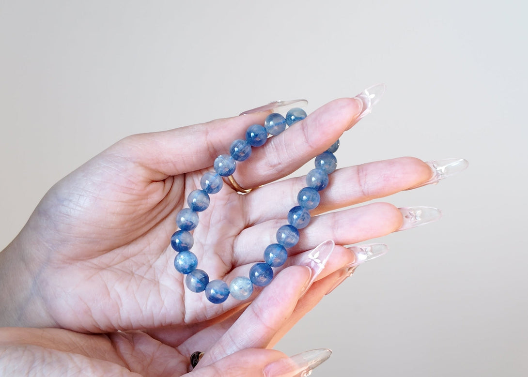 Sky Blue Quartz and Blue Chalcedony calming clarity bracelet Starlight by IvyBleu