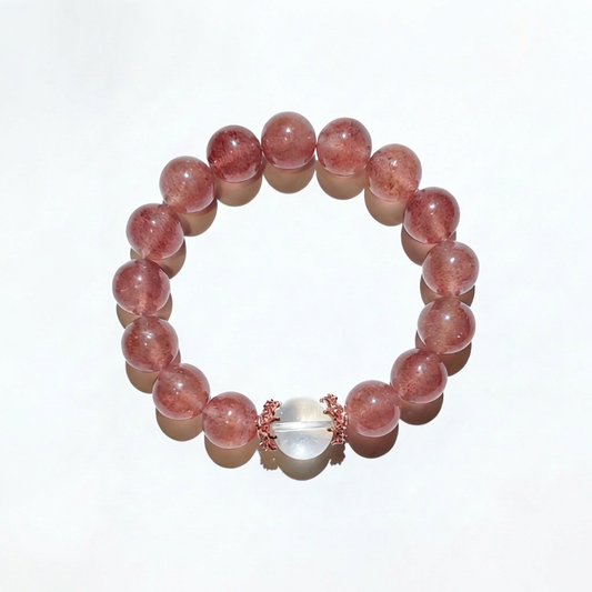 strawberry Quartz with Clear Quartz