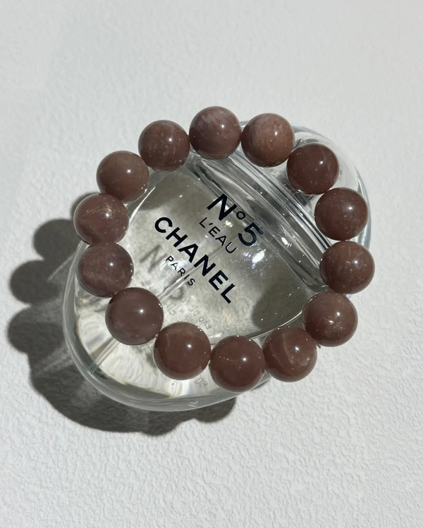 Natural Sunstone Gemstone bracelet - 普通太阳石素圈 12mm